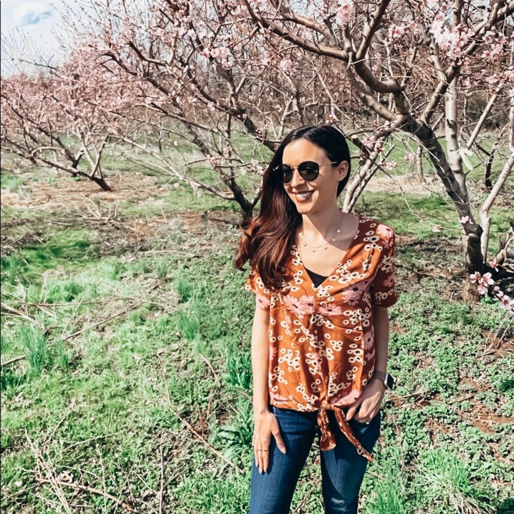 Madewell floral top in size XS Petite
